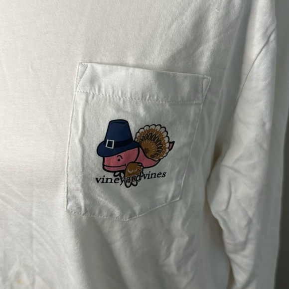 ***Vineyard Vines Boy/Girl White Thanksgiving 2016 Long Sleeve Top Sz XL (18) - Picture 2 of 7